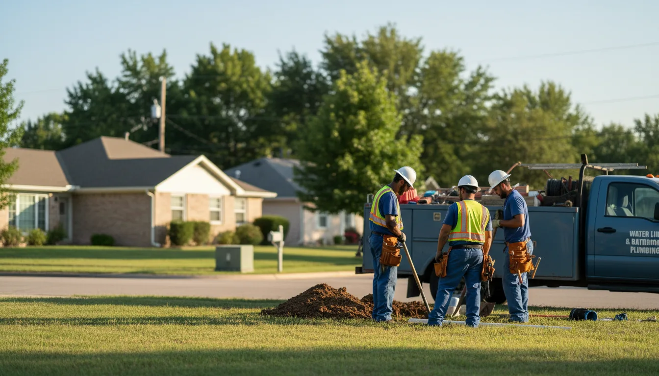 Residential water line and bathroom plumbing service in Ashburn, MO